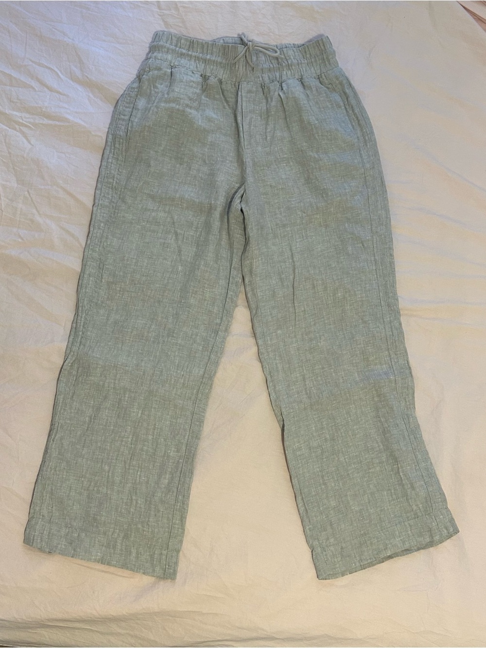 NWOT Quince 100% European Linen Wide Leg Pants in Beige (Flax) - Picture 2 of 6